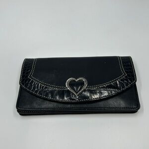 Brighton Leather Black Clutch/Crossbody